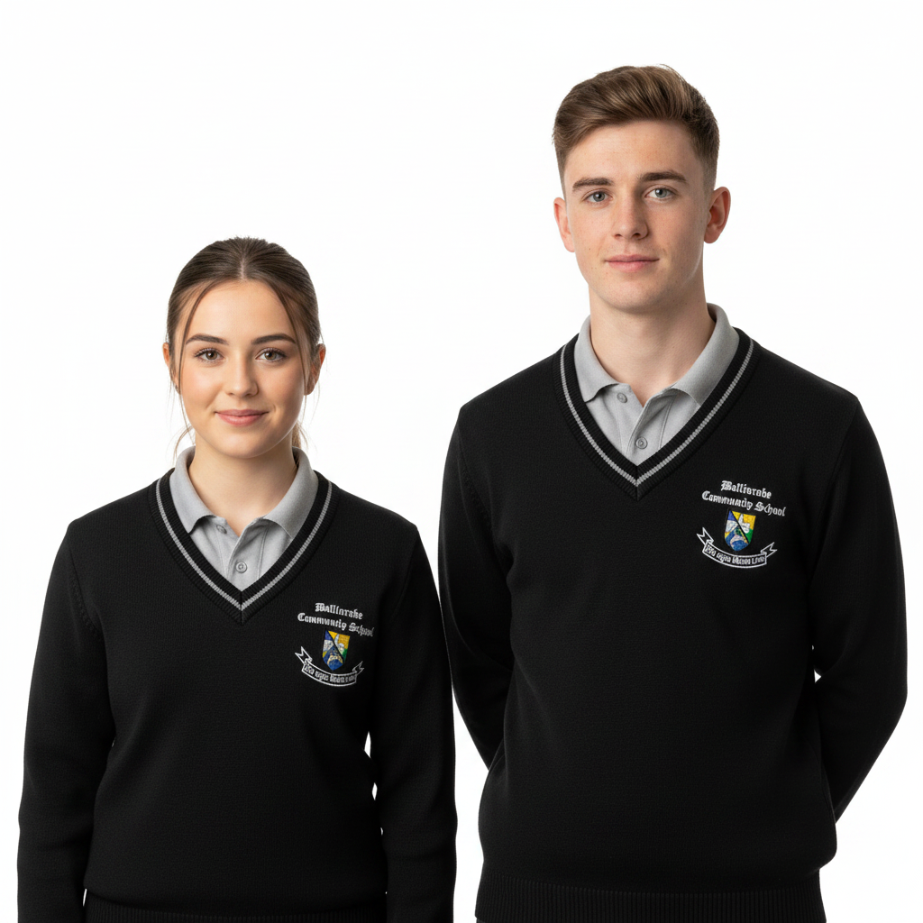 Male and Female - Black School Jumper - Square