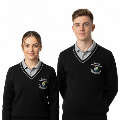 Male and Female - Black School Jumper - Square