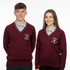 Male and Female - Maroon Wine Jumper with Grey Stripe - Square