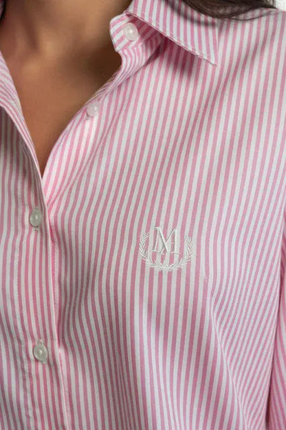 MarcAngelo Striped Luxe Button-Down Shirt Ma42303 Pink