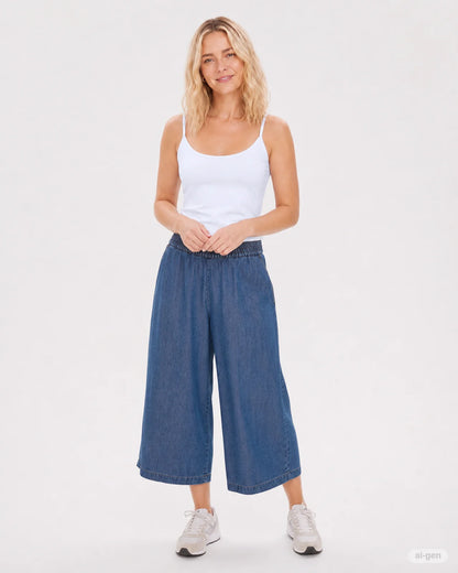 Free/Quent Soft Denim Culottes with pockets 211543