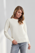 Micha Pure Cotton Textured Knit in Soft White