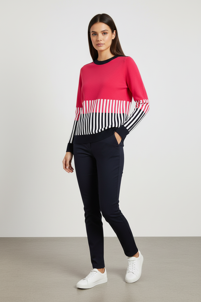 Micha Round Neck Jumper on Model