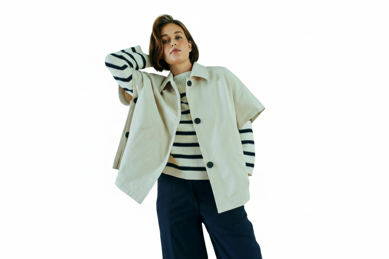 Model on white background