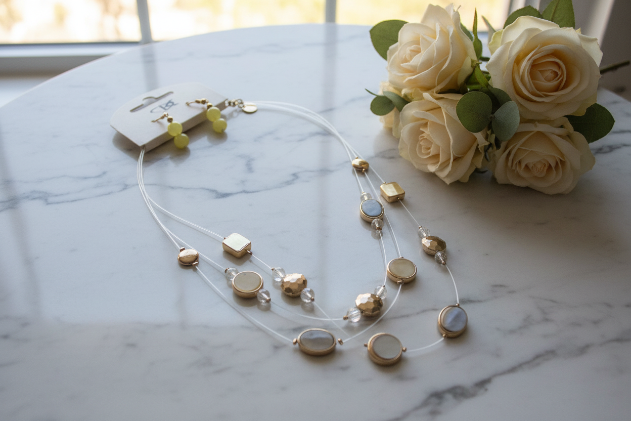 Multi-Strand Beaded Necklace &amp; Earring Set