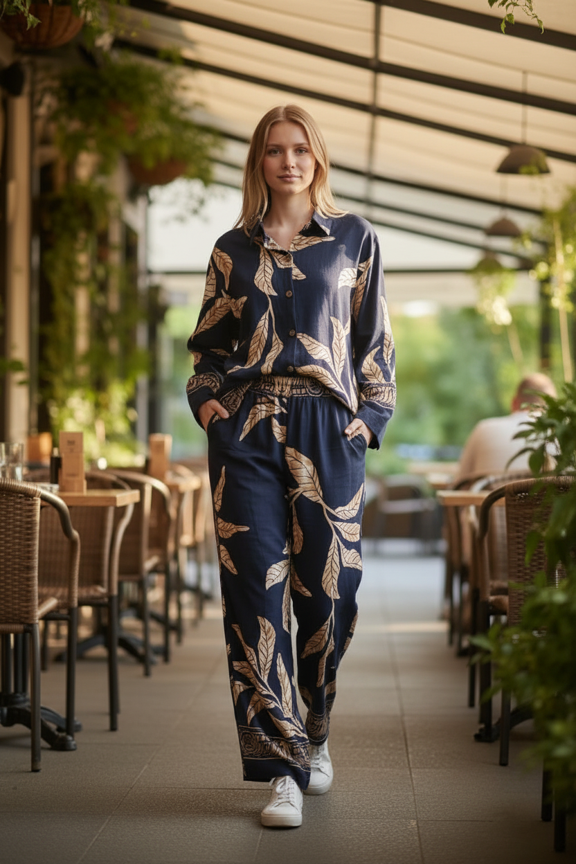 Navy Leaf Co-ord Lifestyle