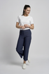 Navy trousers with plain white top