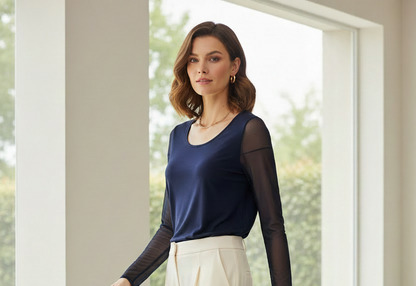 Naya Mesh Sleeve Top Lifestyle Shot v2