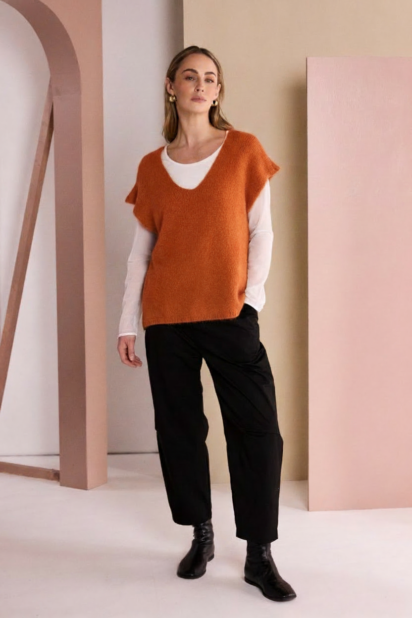 Naya Orange Knit Model