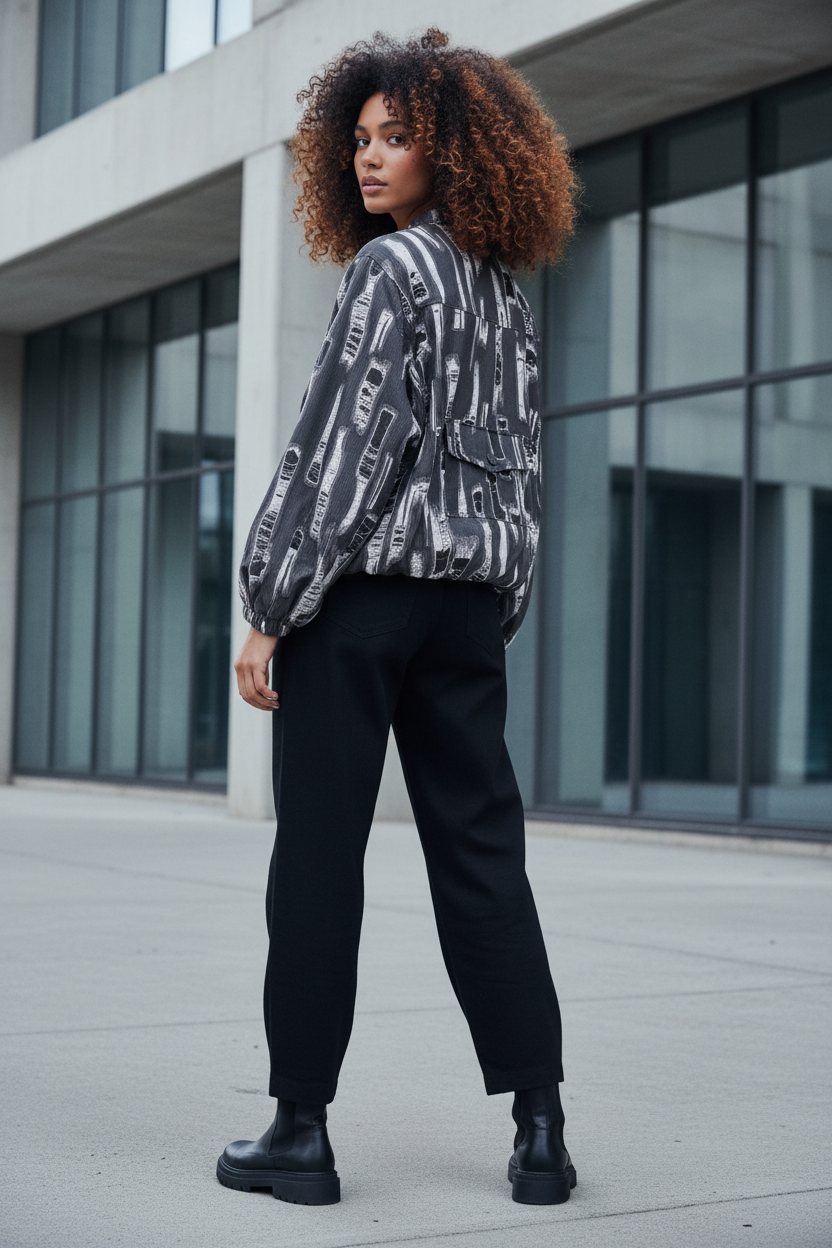 Noen Abstract Print Bomber — Back