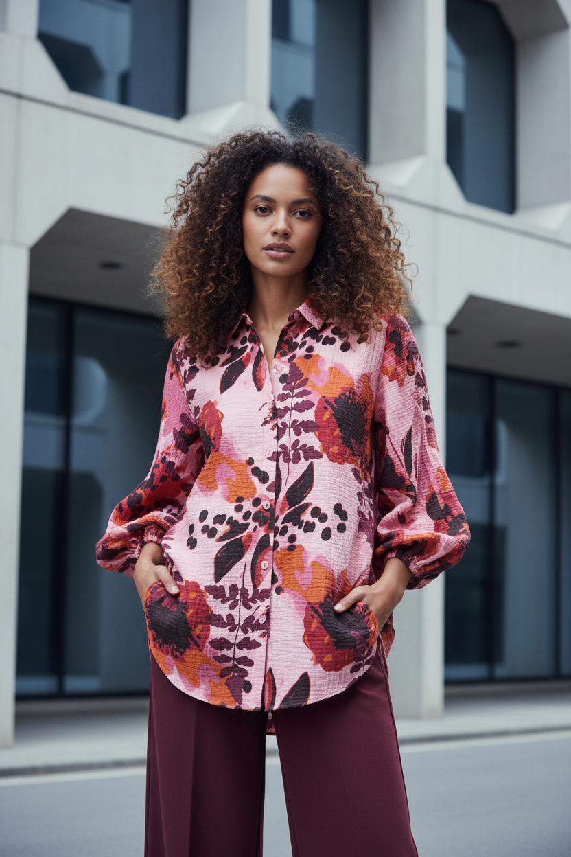 Noen Botanical Tunic — Hip Slant Pockets
