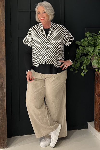 Noen Short textured jacket with polka dot print 87128