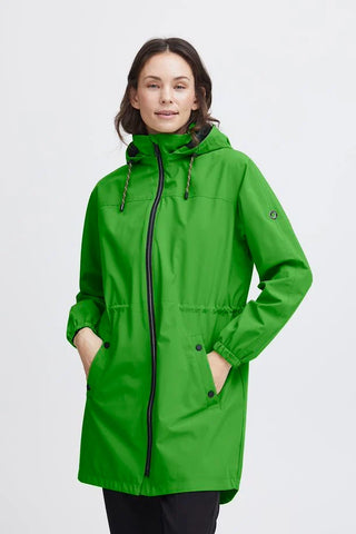 Fransa Spring Rain Jacket in  Apple Green 20612033 Green