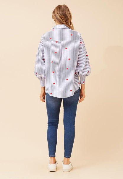 Stella Morgan Cotton stripe hearts shirt  T524349
