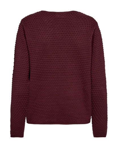 Free/Quent Cotton Round Neck Textured pullover 124384