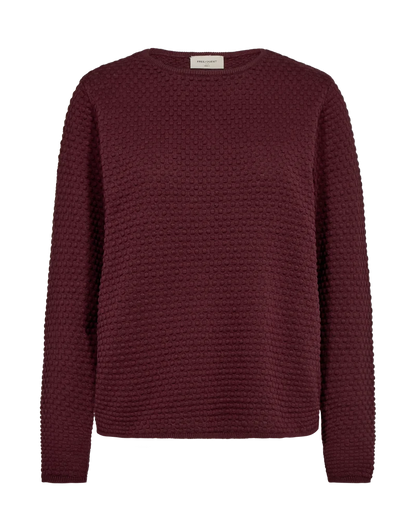 Free/Quent Cotton Round Neck Textured pullover 124384