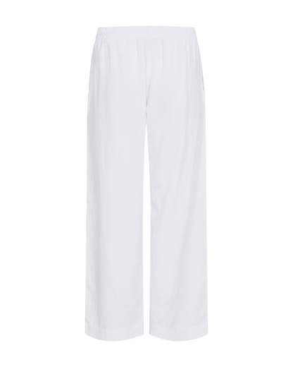 Freequent Linen Blend Trousers in Brilliant White 28" Leg