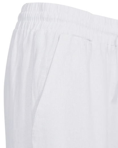 Freequent Linen Blend Trousers in Brilliant White 28" Leg