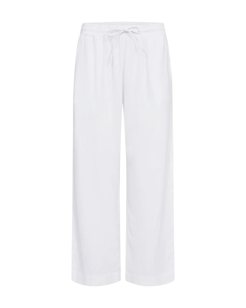 Freequent Linen Blend Trousers in Brilliant White 28" Leg