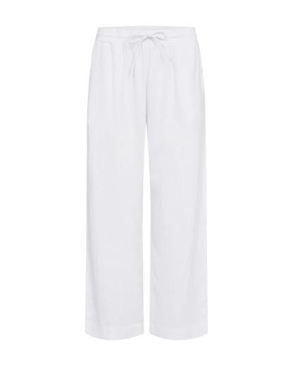 Freequent Linen Blend Trousers in Brilliant White 28" Leg