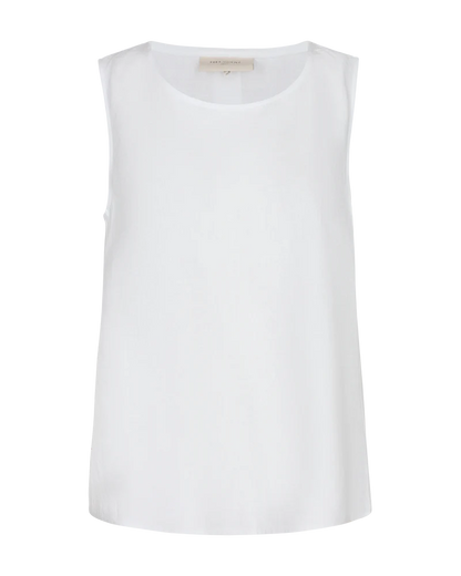 Sleeveless Linen Top with Back Button Detail.  All colours