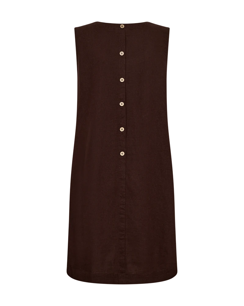 Free/Quent Linen Shift Dress  with back button detail