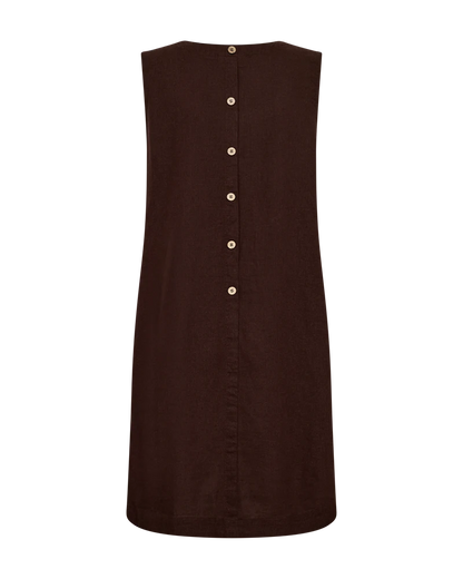 Free/Quent Linen Shift Dress  with back button detail