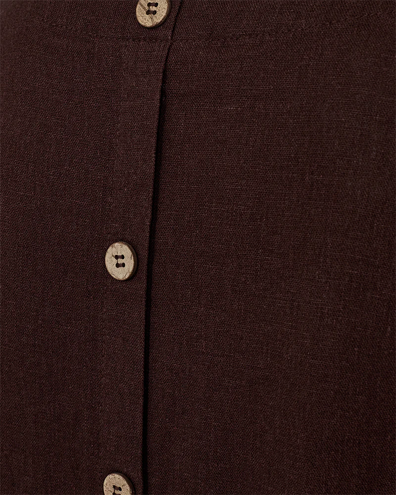Sleeveless Linen Top with Back Button Detail.  All colours