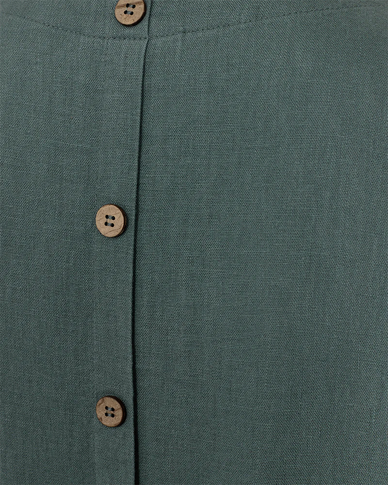 Sleeveless Linen Top with Back Button Detail.  All colours