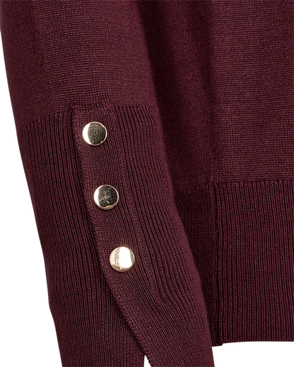 Free/Quent FQKATIE Fine Knit with Button detail cuff in Port Royale 203030 Port R