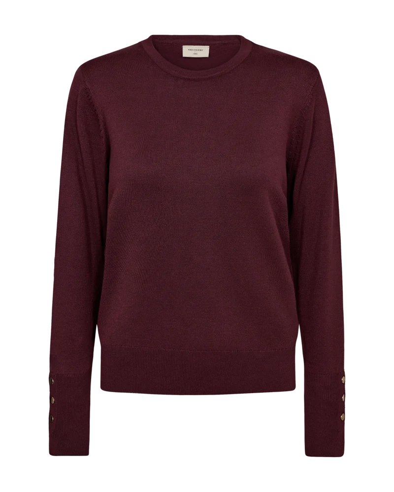 Free/Quent FQKATIE Fine Knit with Button detail cuff in Port Royale 203030 Port R