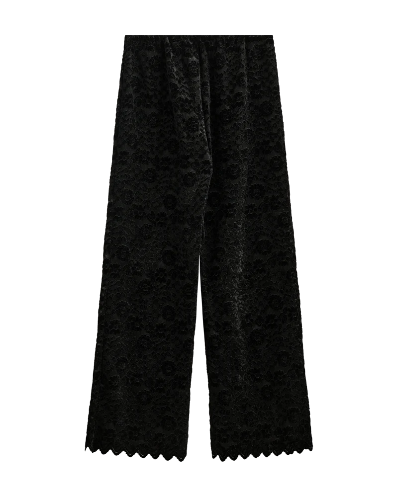 Freequent Velvet Floral Lace Semi opaque trousers