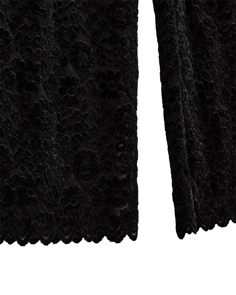 Freequent Velvet Floral Lace Semi opaque trousers