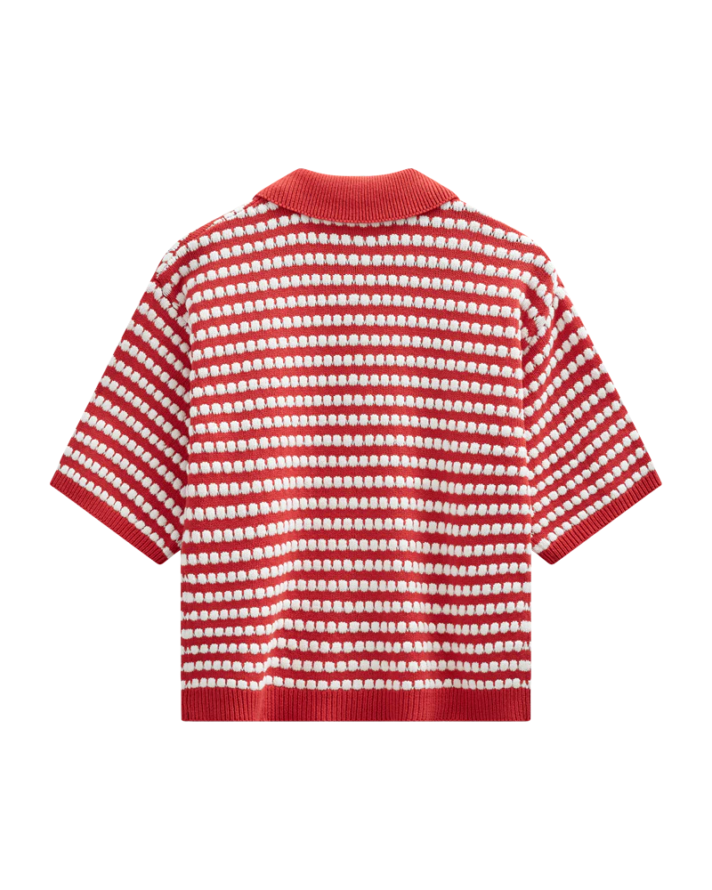 Free/Quent Retro Stripe Knit with collar  207608