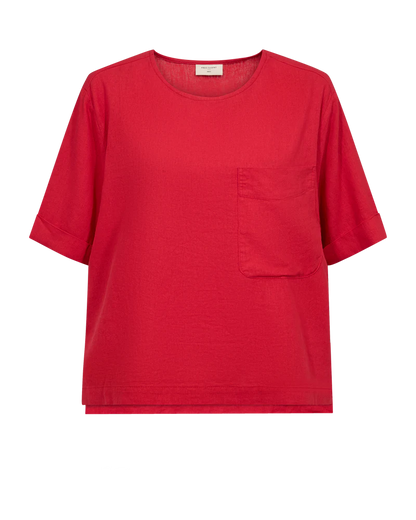 Sleeveless Linen Top with Back Button Detail.  All colours