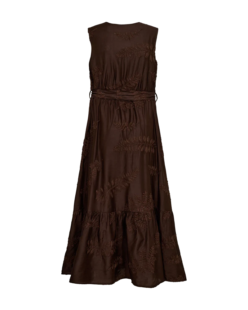 FQVACA Embellished Maxi Dress in Coffee Bean