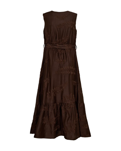 FQVACA Embellished Maxi Dress in Coffee Bean