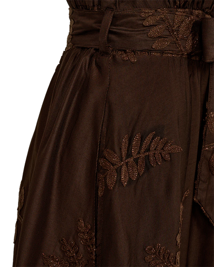 FQVACA Embellished Maxi Dress in Coffee Bean