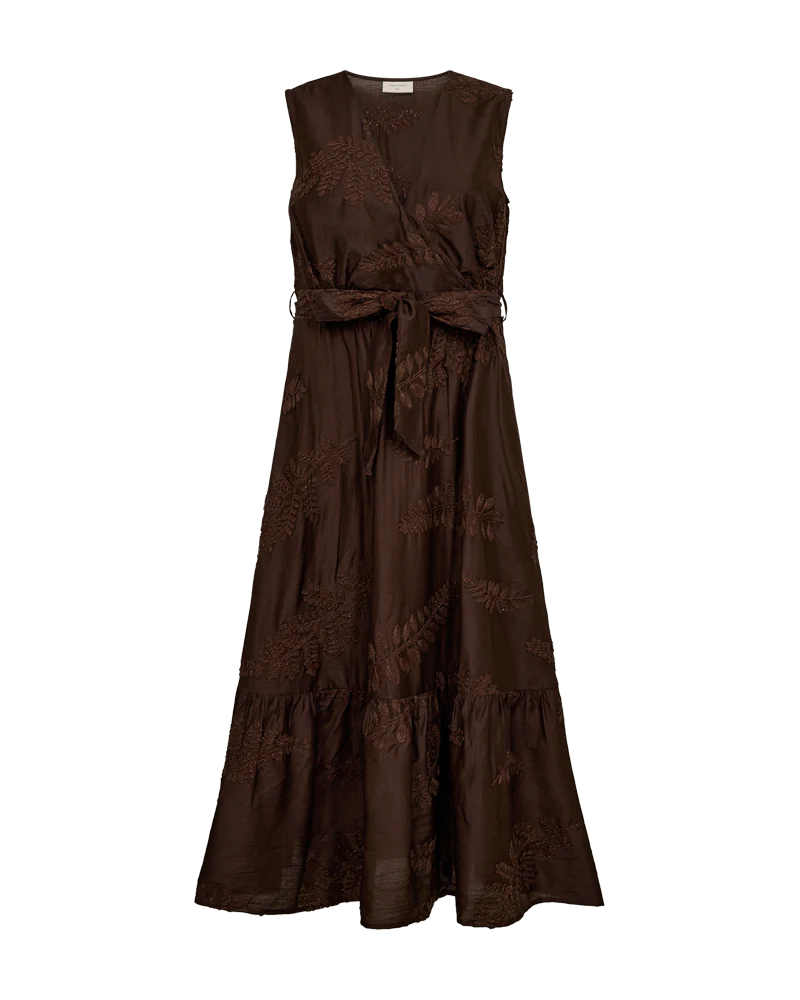 FQVACA Embellished Maxi Dress in Coffee Bean