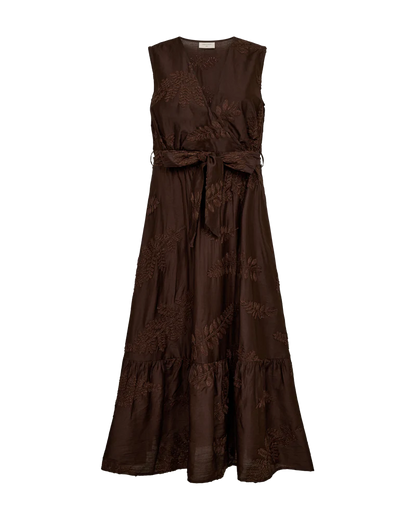 FQVACA Embellished Maxi Dress in Coffee Bean