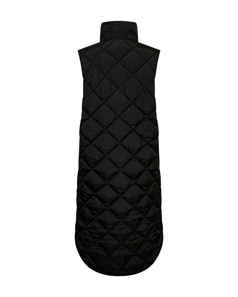 Free/Quent Olga Diamond Quilted Long Gilet 208338