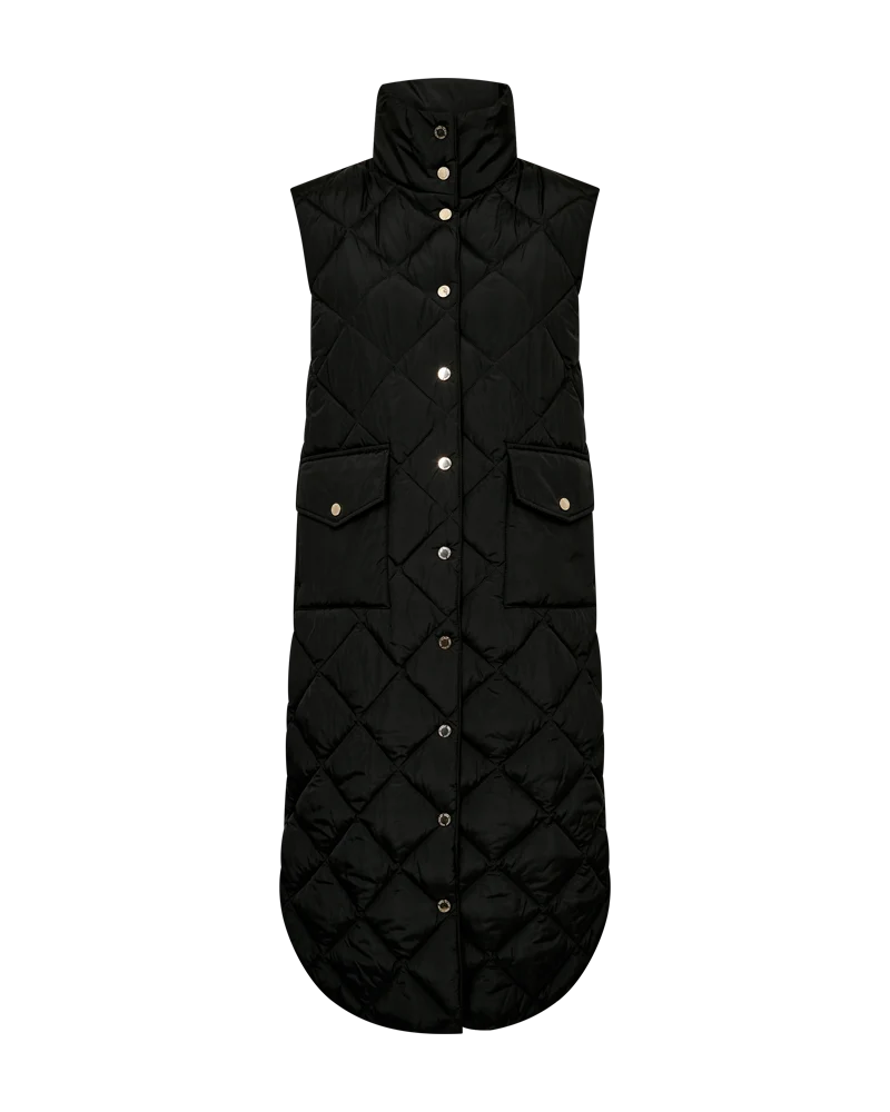 Free/Quent Olga Diamond Quilted Long Gilet 208338