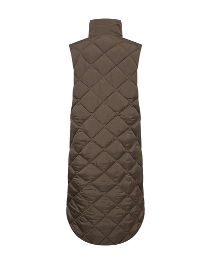Free/Quent Olga Diamond Quilted Long Gilet 208338