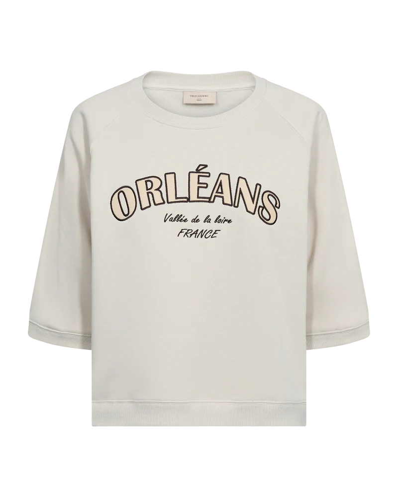 Free/Quent Short Sleeve Sweatshirt in moonbeam 211507