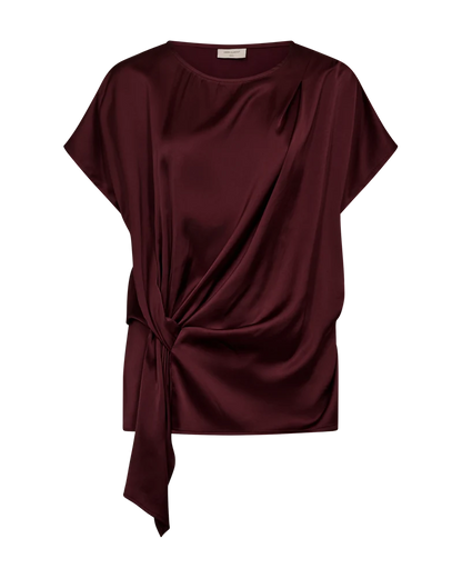 Free/Quent Silky feel blouse with side knot detail 211561