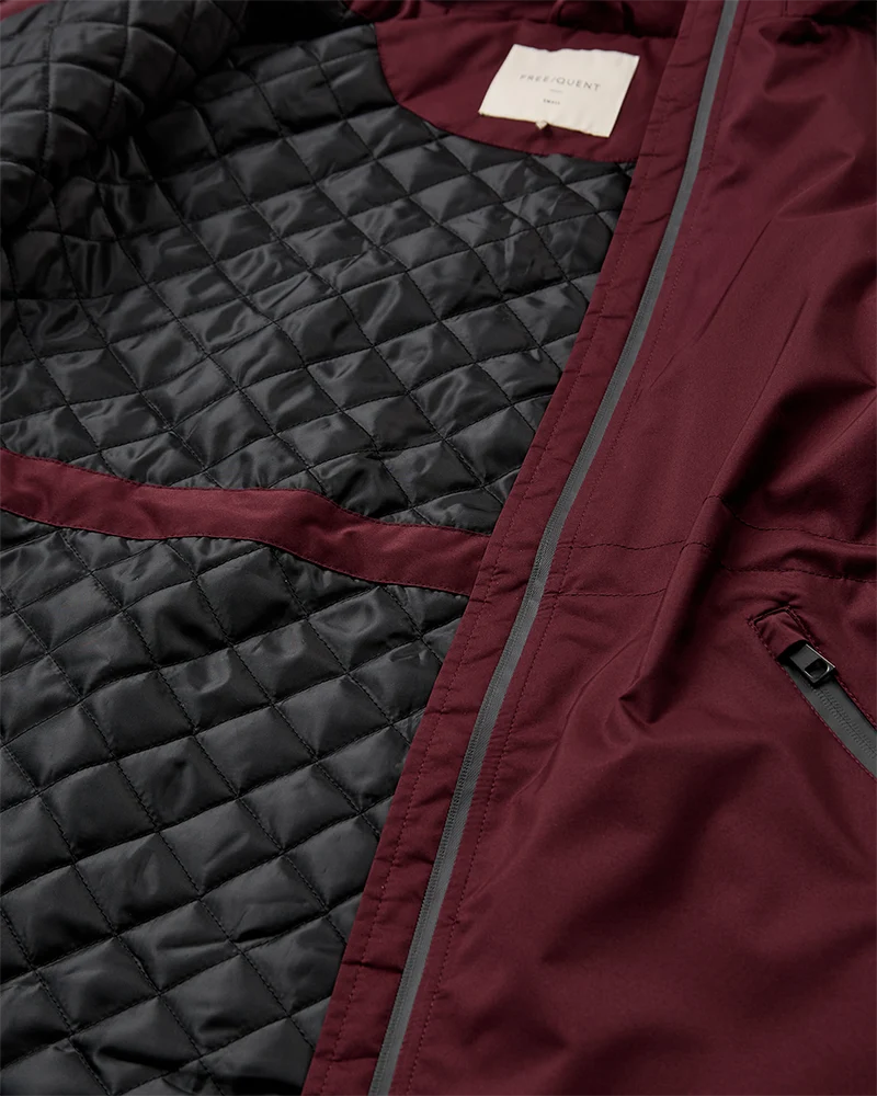 Water Repellent Quilted Rain Jacket with Hood in Port Royal  200222