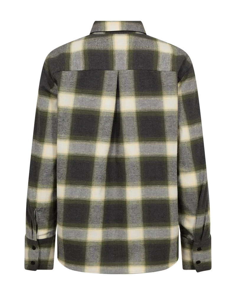 Free/Quent Check shirt in grey and green print 211828
