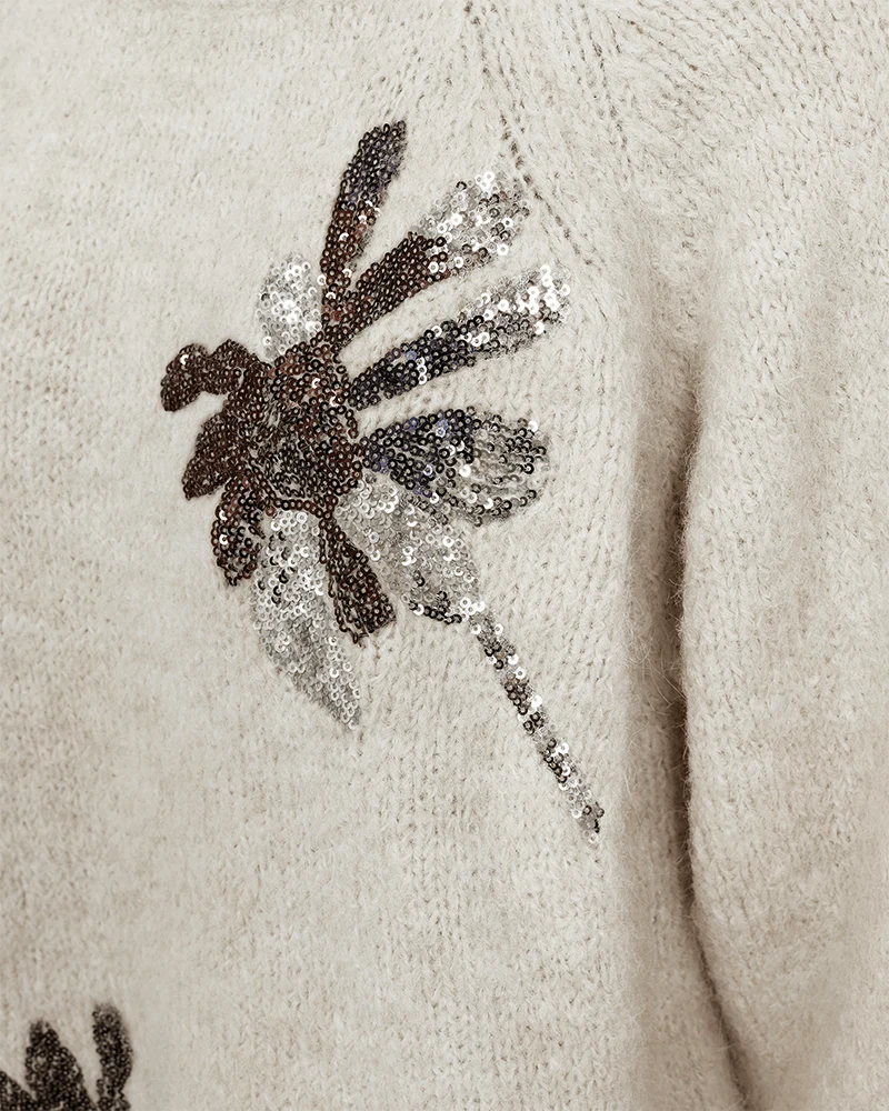 Free/Quent 3/4 sleeve knit with sequins 212103