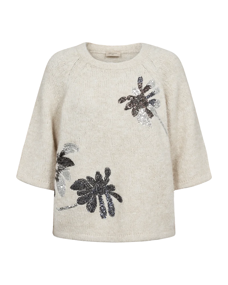 Free/Quent 3/4 sleeve knit with sequins 212103