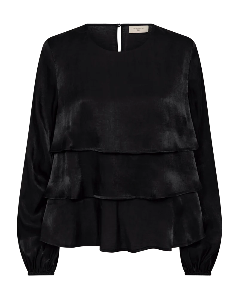 Free/Quent Layed Long Sleeve Blouse with shimmer 212269